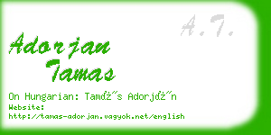 adorjan tamas business card